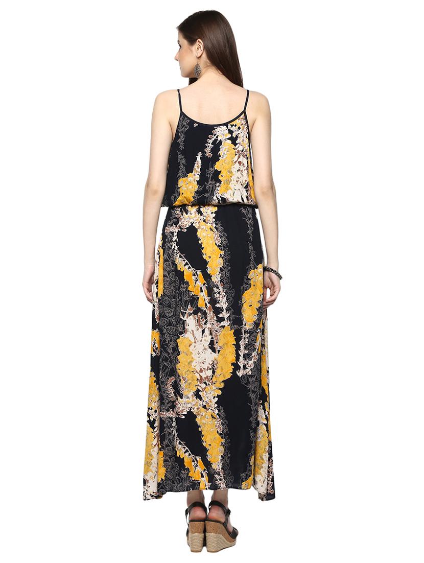 black printed viscose maxi dress - 15070242 - Standard Image - 2