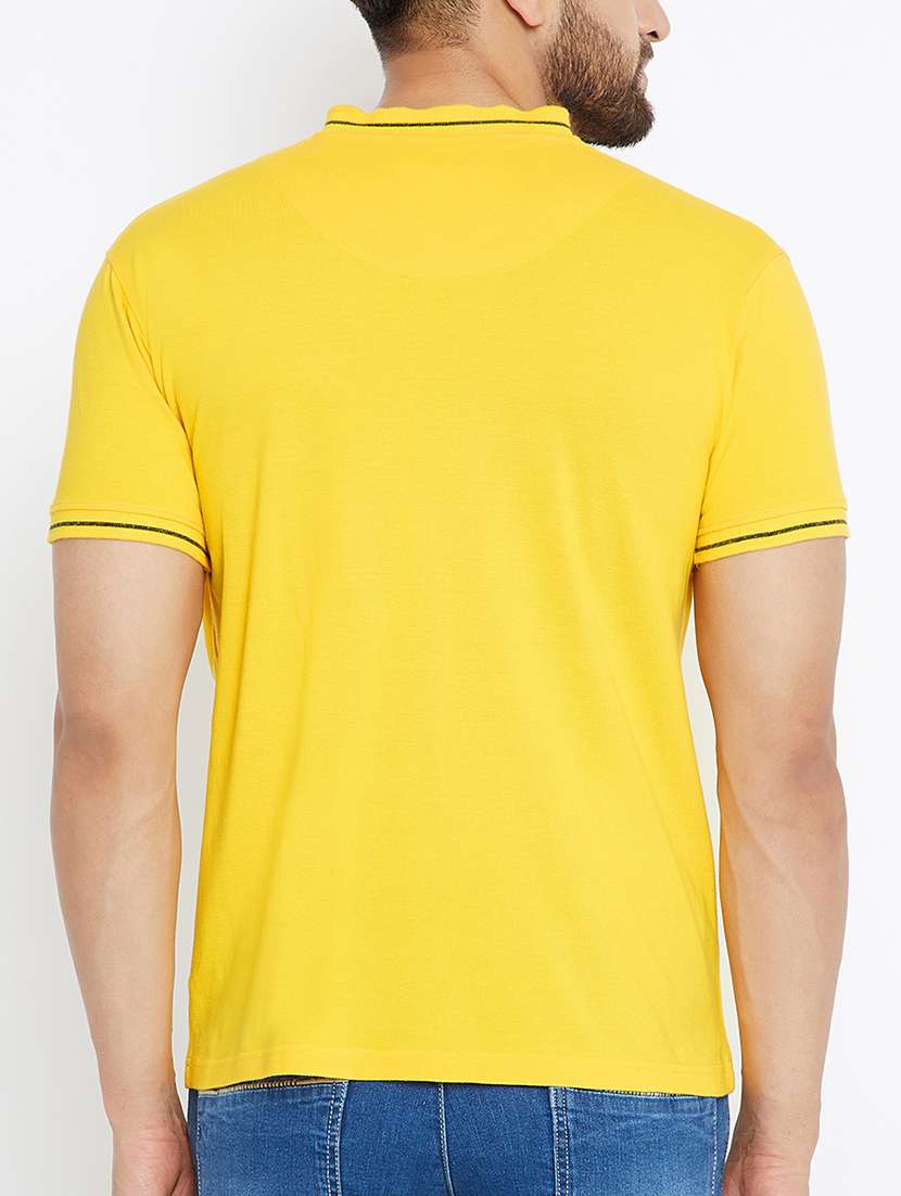 yellow cotton collared t-shirt - 15070939 - Standard Image - 2