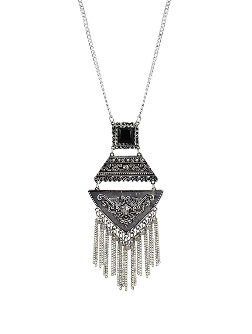 silver metal necklace