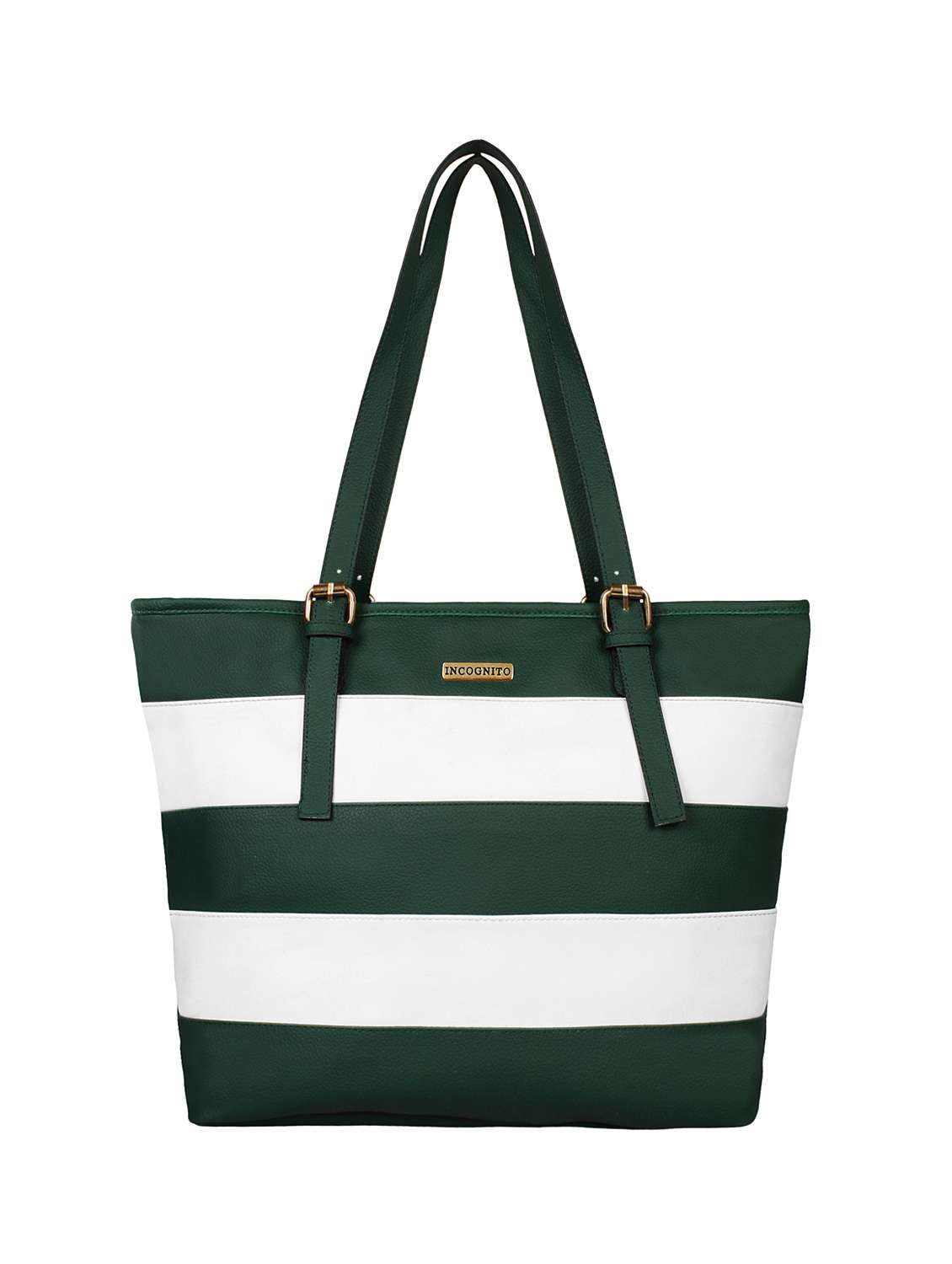 green leatherette  regular handbag
