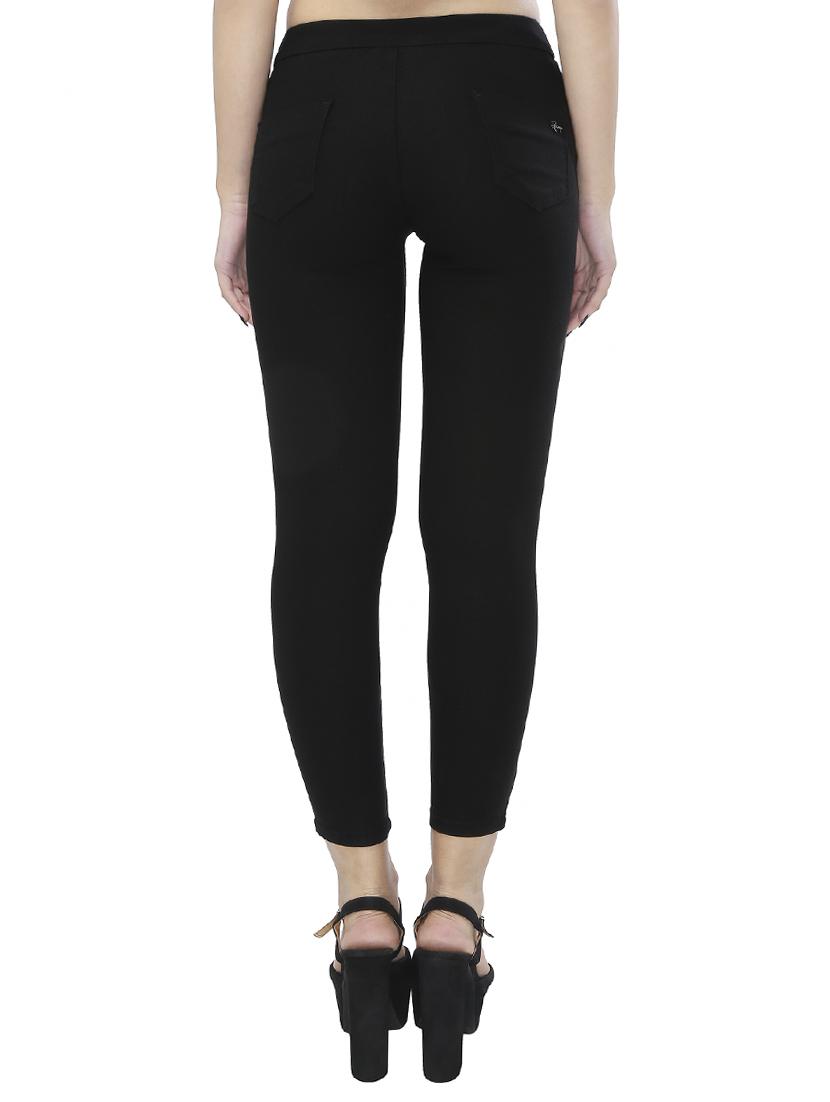 black cotton blend jeggings - 15075759 - Standard Image - 2