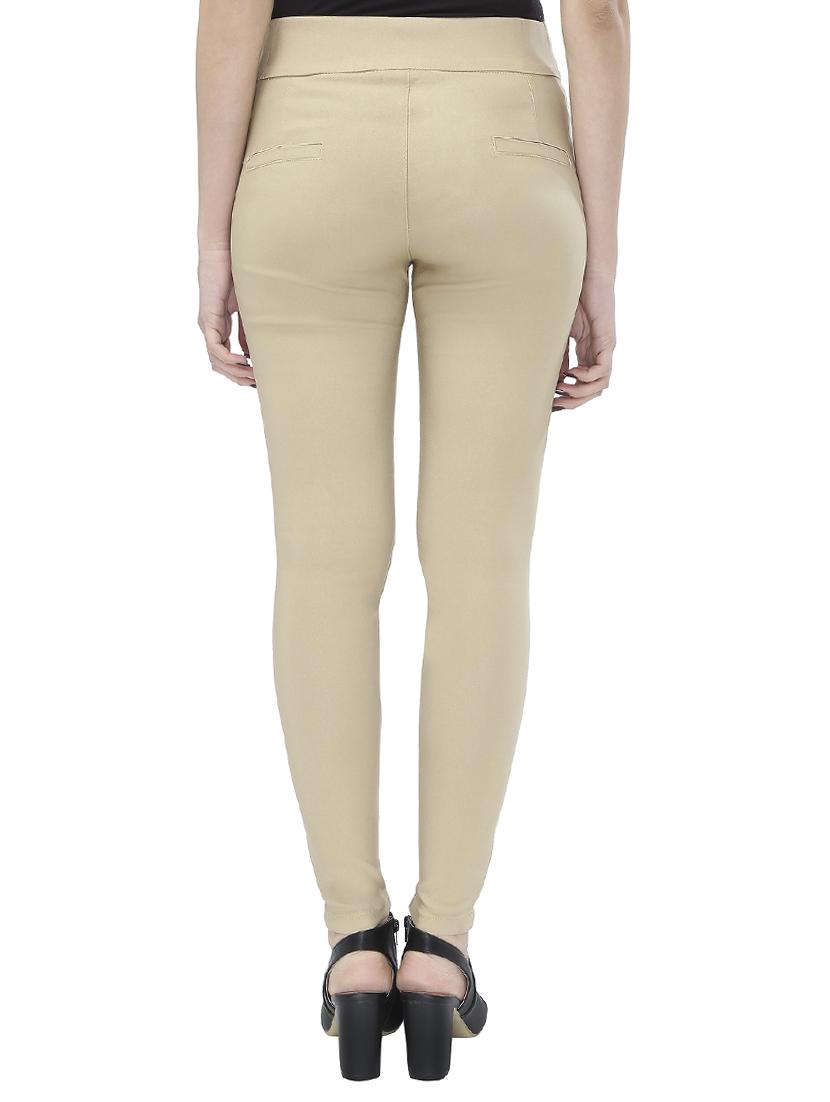 beige cotton jeggings - 15075760 - Standard Image - 2