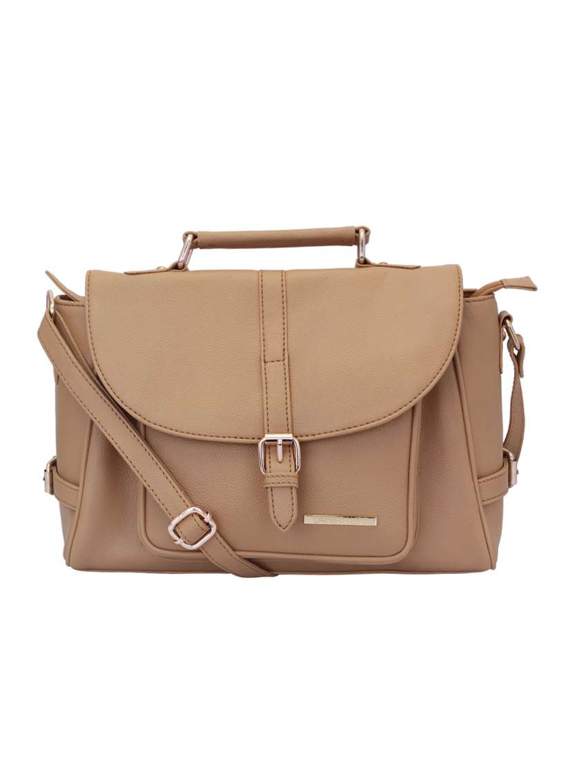 beige leatherette  regular handbag