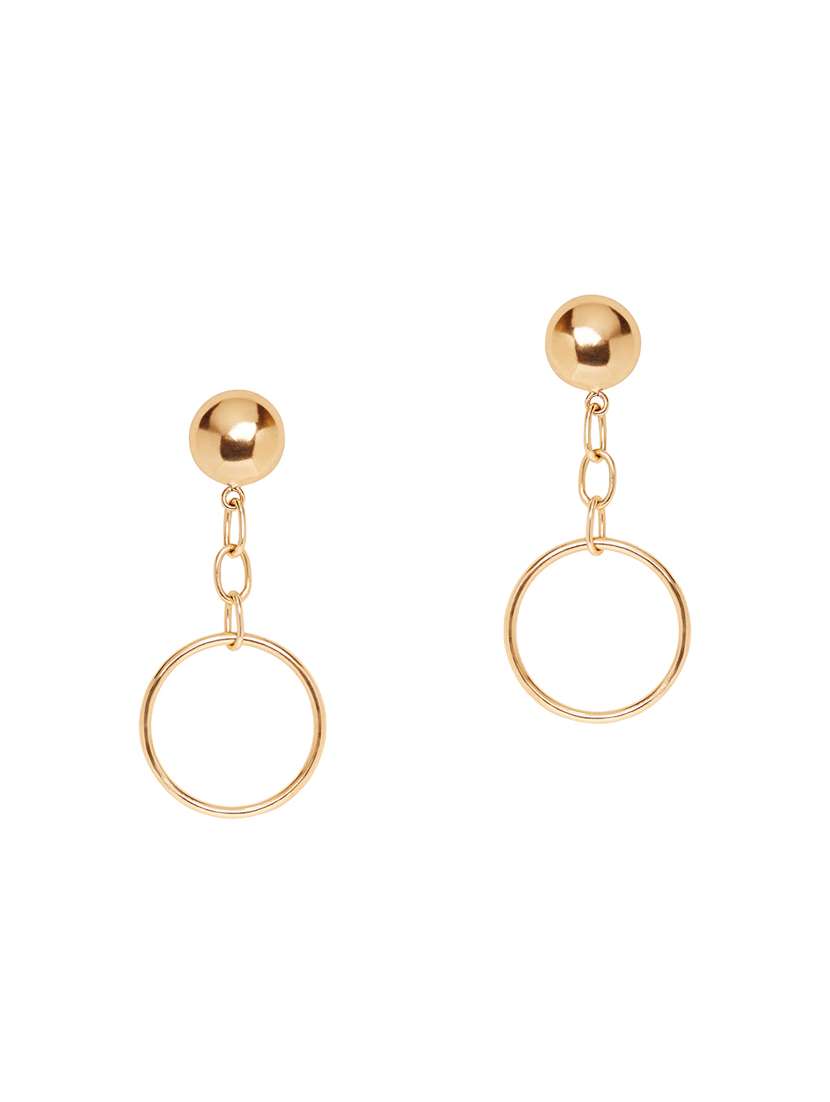 gold brass drop earring - 15079523 -  Standard Image - 2