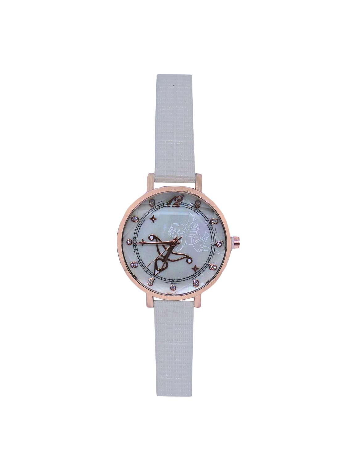 white leatherette watch