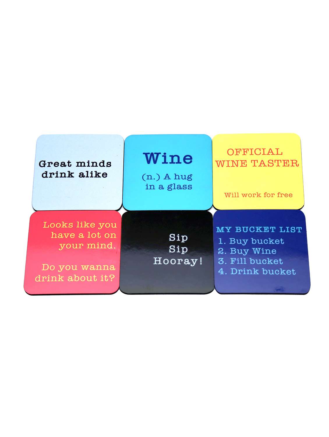 coaster set of 6  wine