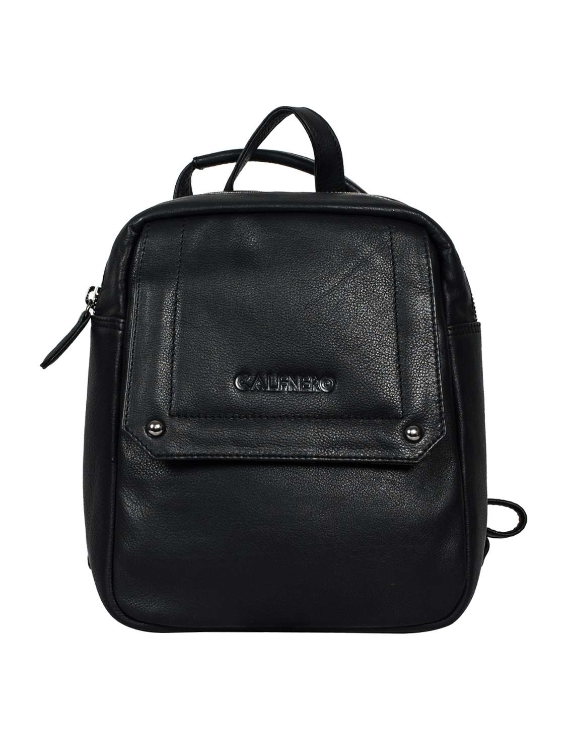 black leather fashion backpack