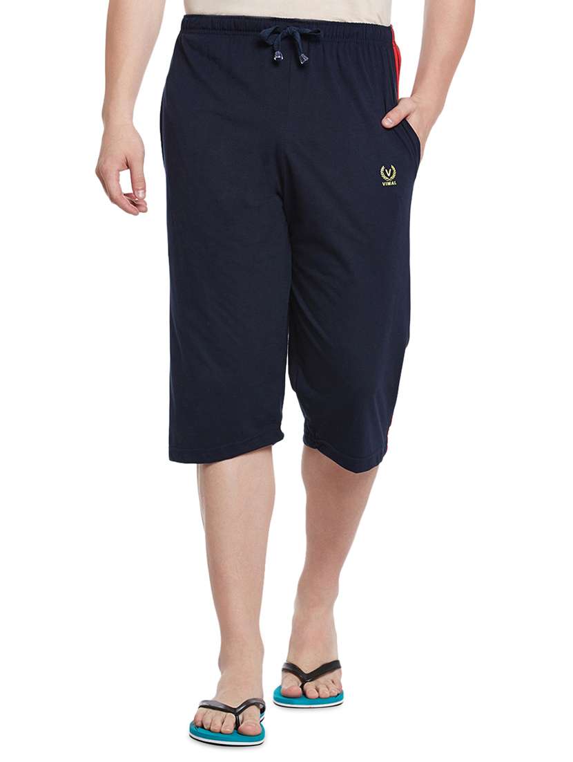 navy blue cotton three  fourths