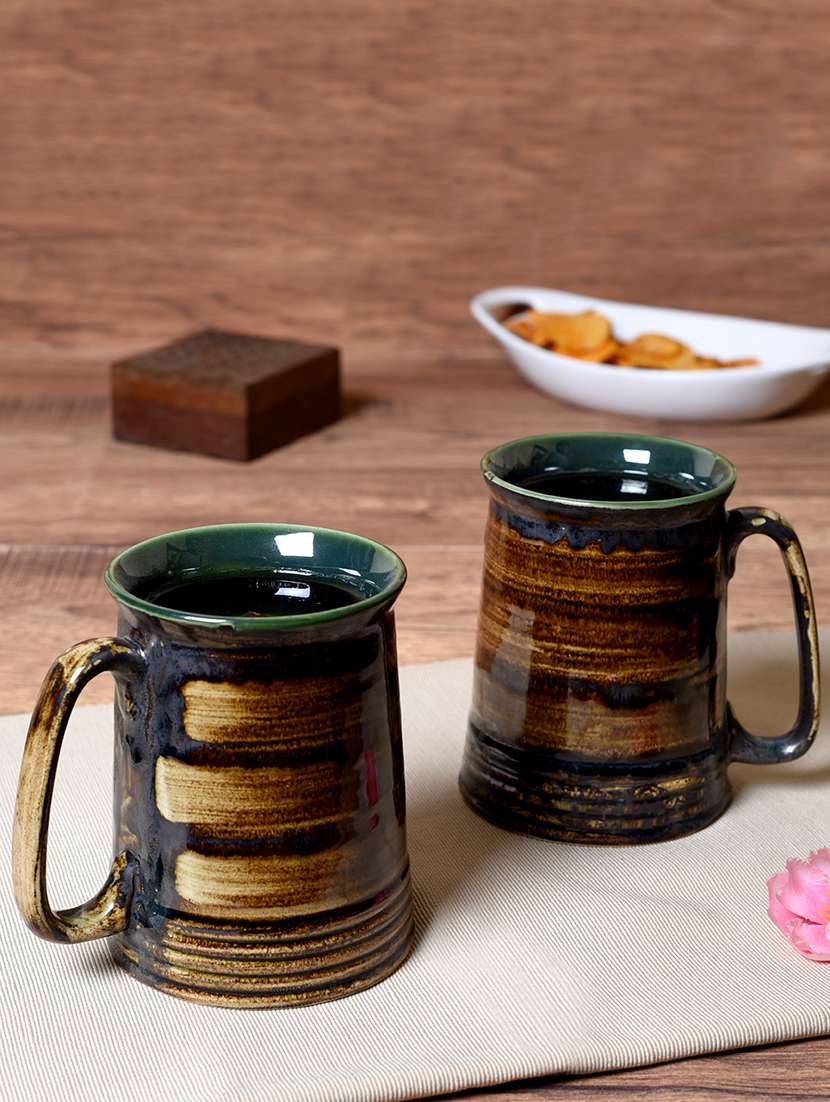 Ceramic Hand Painted  Mug Set (Set Of 2)