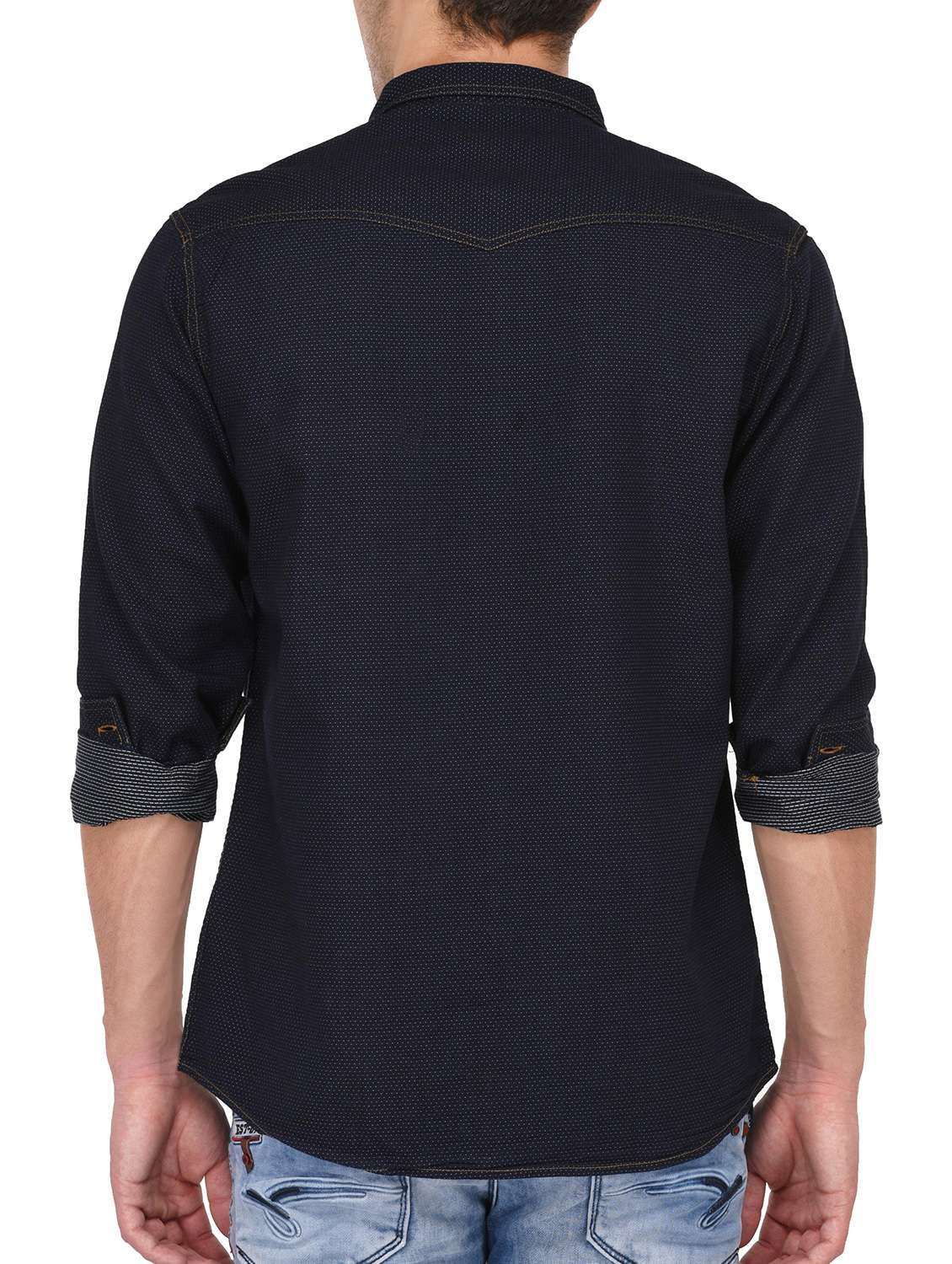 mens self design casual shirt - 15087194 -  Standard Image - 2