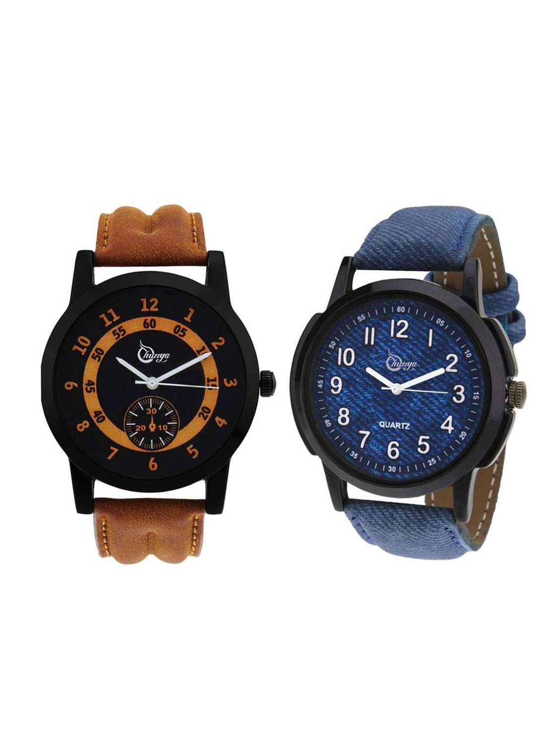 shunya analog round dial combo watches - for men pack-2