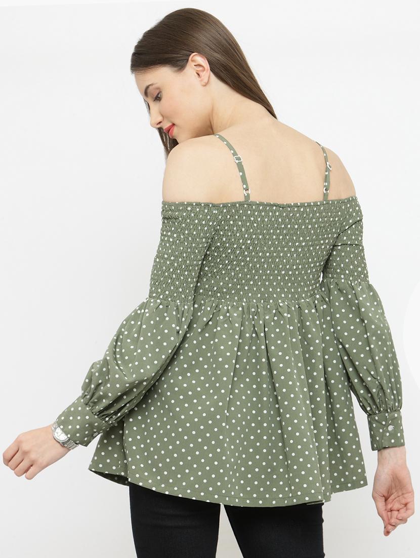 grey polka dot cotton top - 15093467 - Standard Image - 2