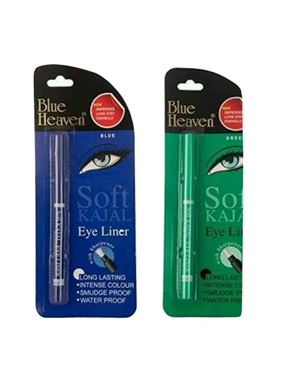 blue heaven combo of soft kajal ( blue) & soft kajal (green )