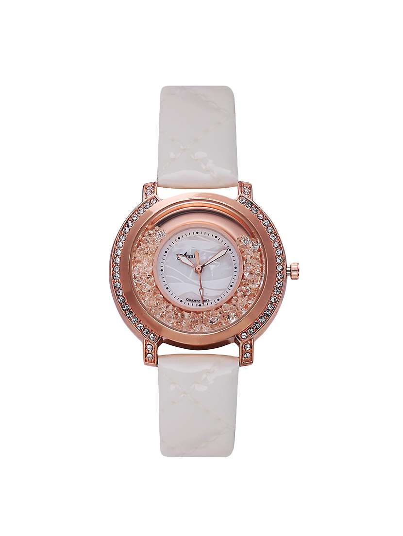 white leatherette watch