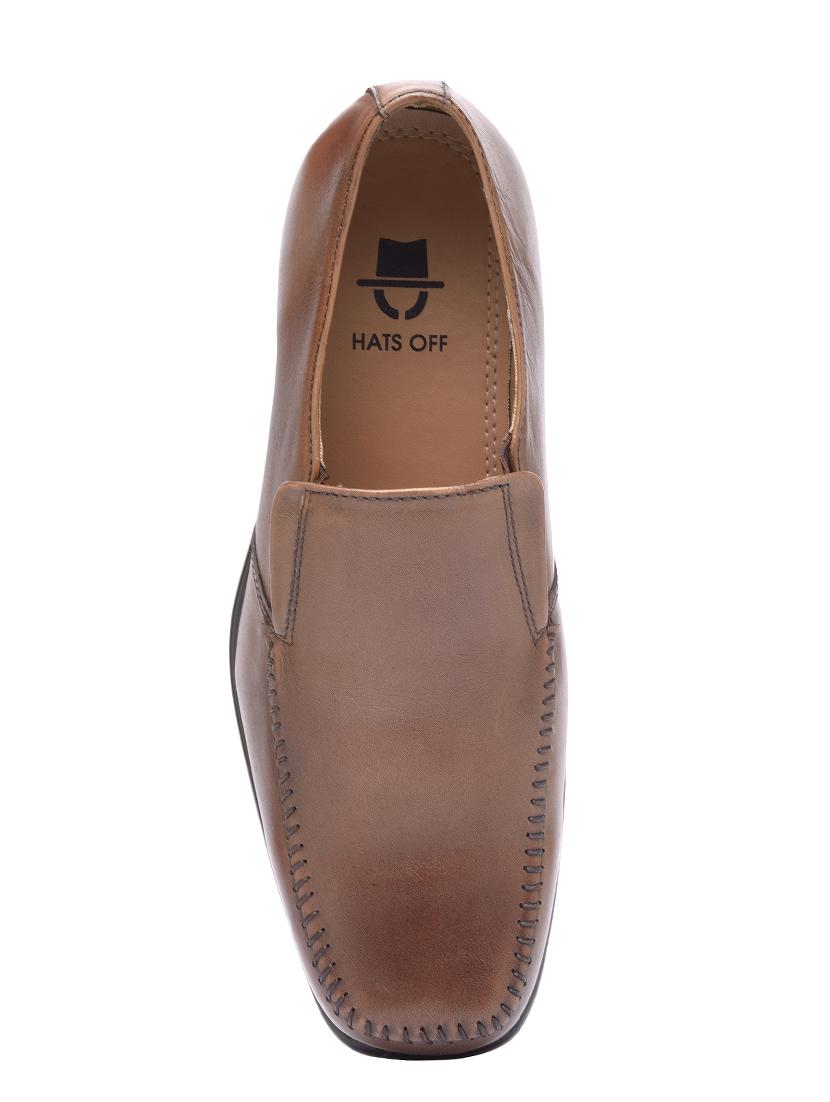 tan leather formal slip on - 15101042 - Standard Image - 2