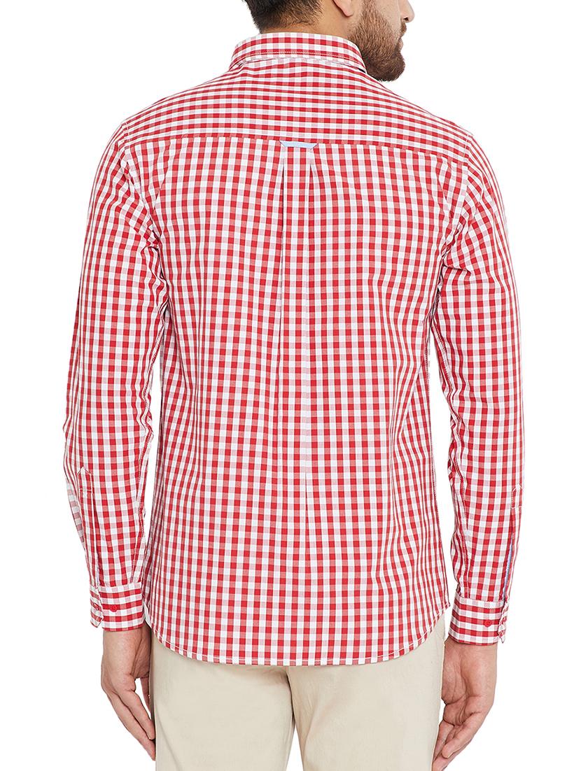 red cotton casual shirt - 15102855 - Standard Image - 2