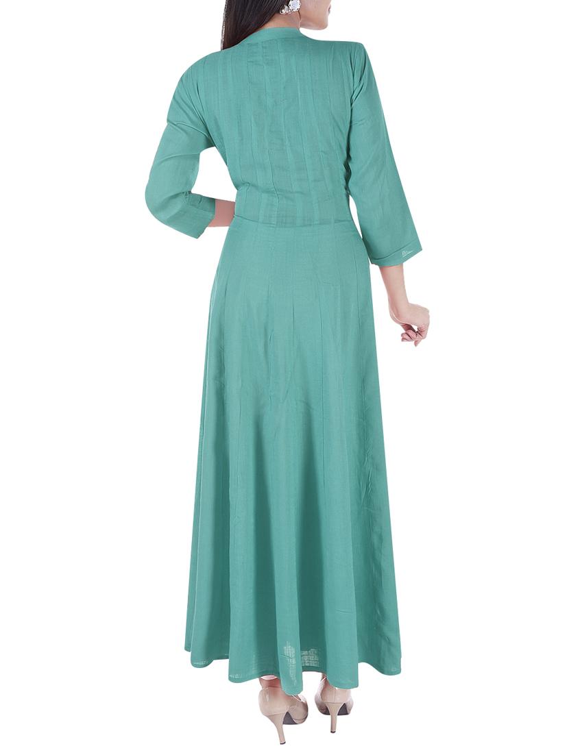 teal anarkali solid kurta - 15103018 - Standard Image - 2