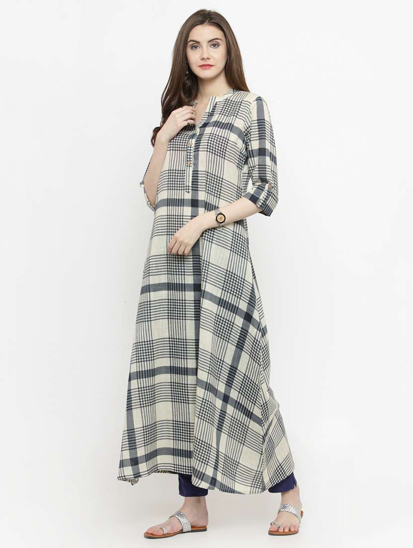 checkered a-line kurta