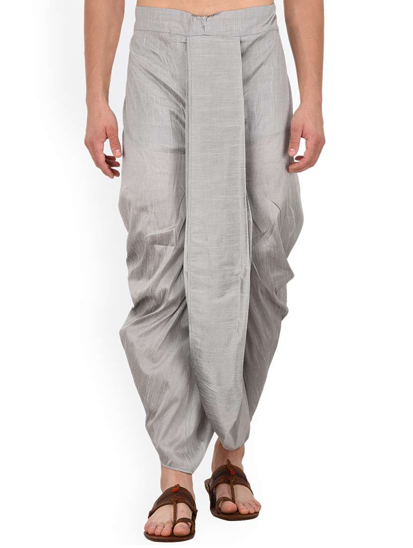 grey silk blend dhoti