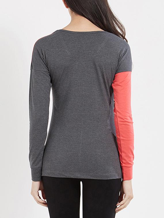 women's color block v neck t-shirt - 15110259 - Standard Image - 2