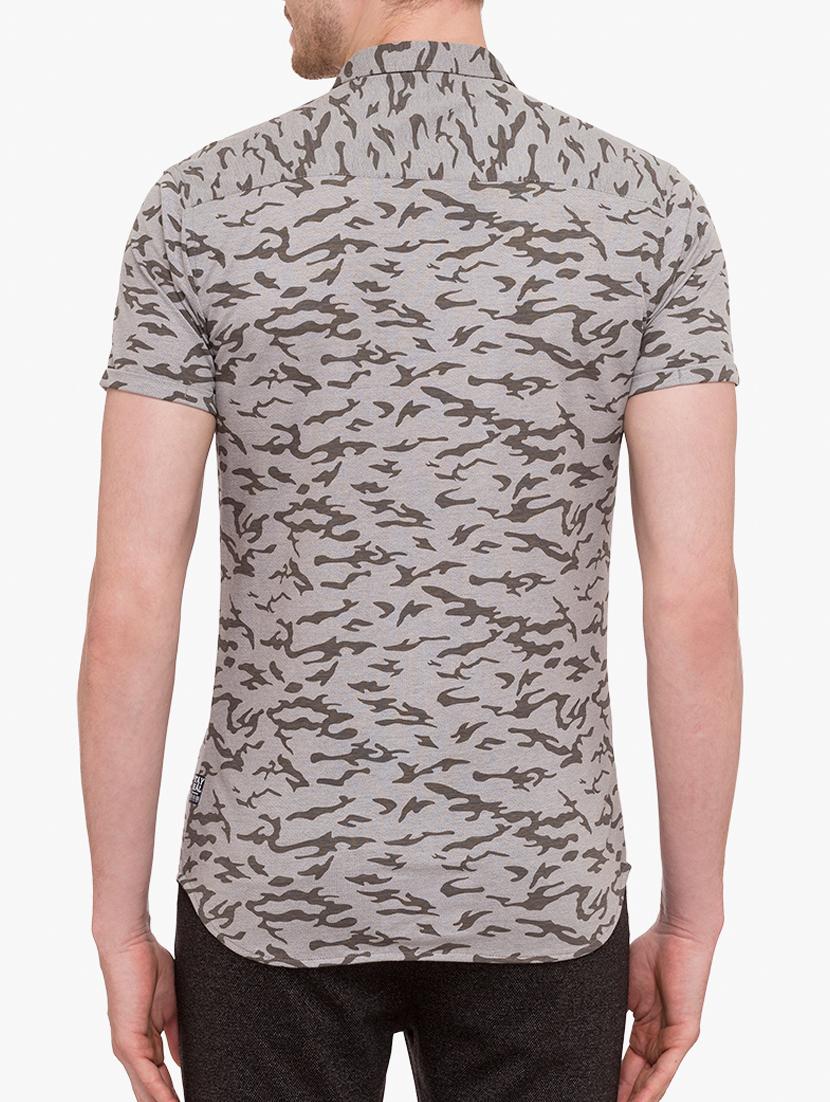 grey cotton blend casual shirt - 15113389 - Standard Image - 2