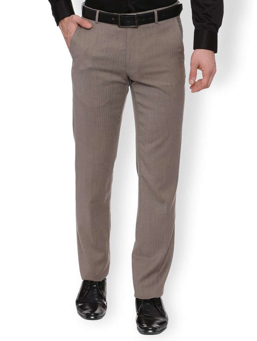 brown terry rayon flat front formal trouser