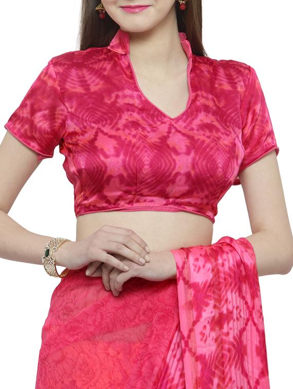 pink georgette printed saree - 15116589 - Standard Image - 2