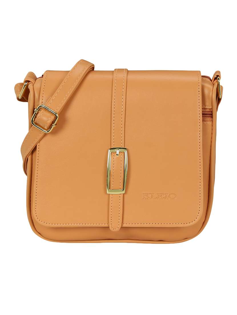 pink leatherette  regular sling bag