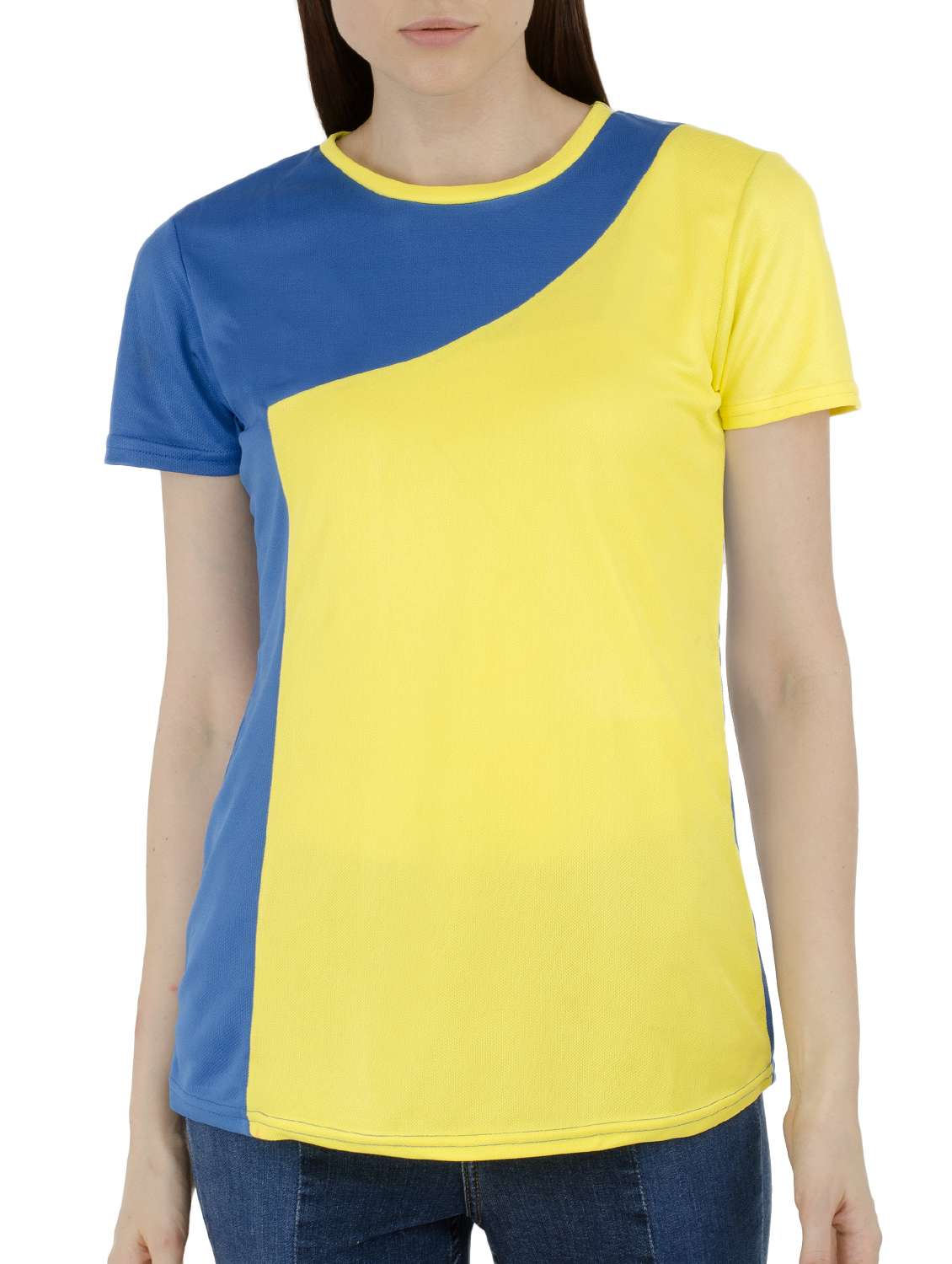 yellow color block tee