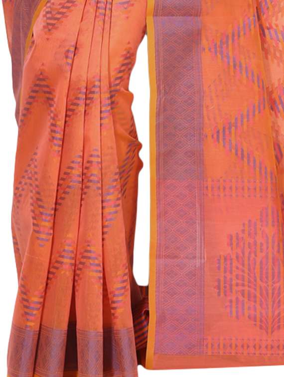 women's self design peach colored saree with blouse - 15118856 -  Standard Image - 2