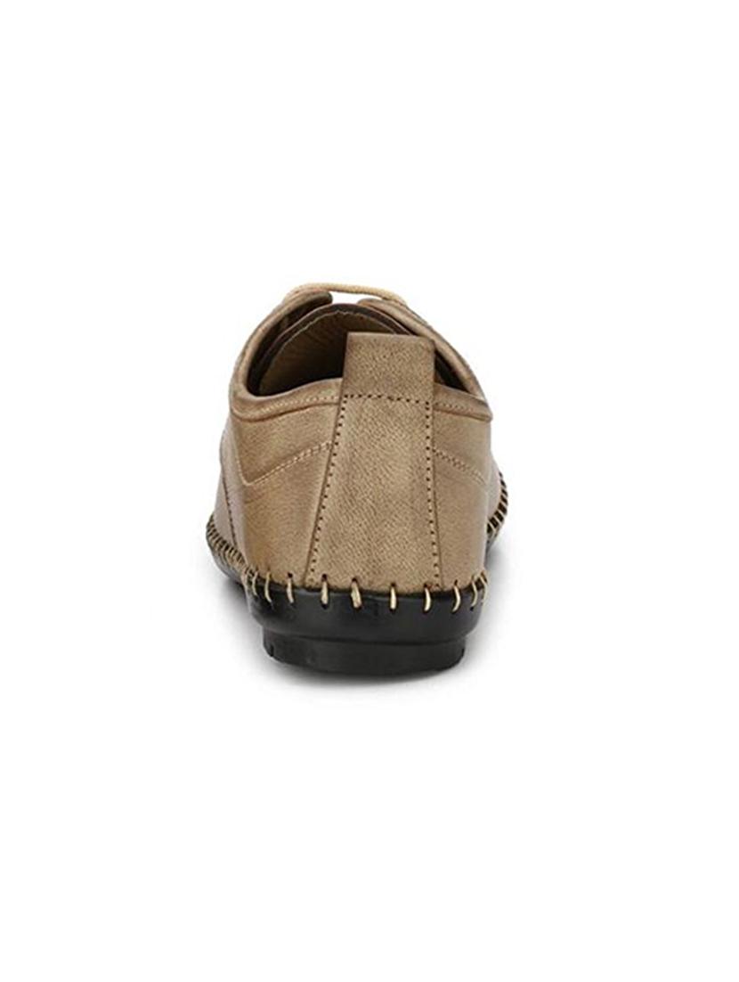 beige leatherette lace up shoes - 15121092 - Standard Image - 2