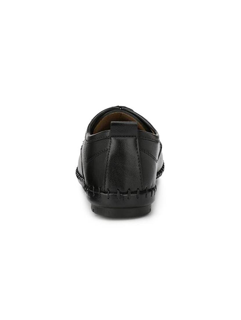 black leatherette lace up shoes - 15121094 - Standard Image - 2