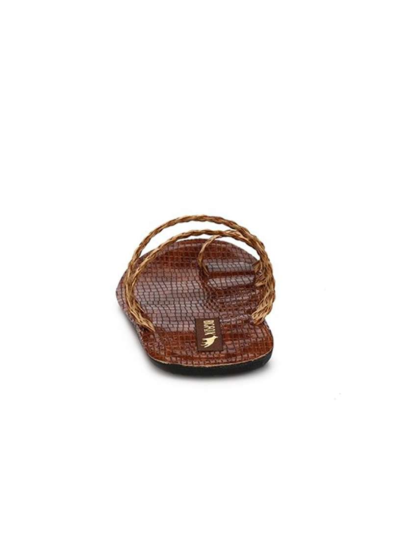 brown leatherette slip on slipper - 15121168 -  Standard Image - 2