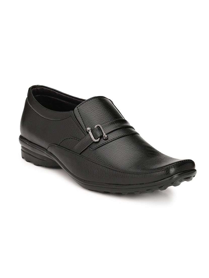 black leatherette formal slip on