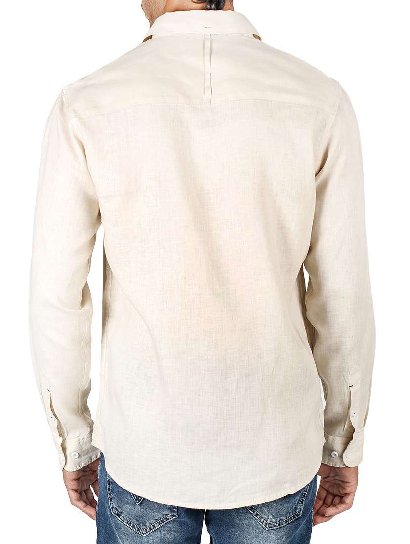 beige cotton casual shirt - 15124510 -  Standard Image - 2