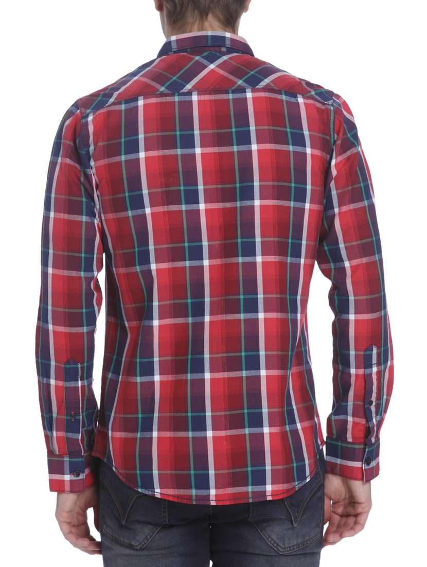 red cotton casual shirt - 15124521 -  Standard Image - 2