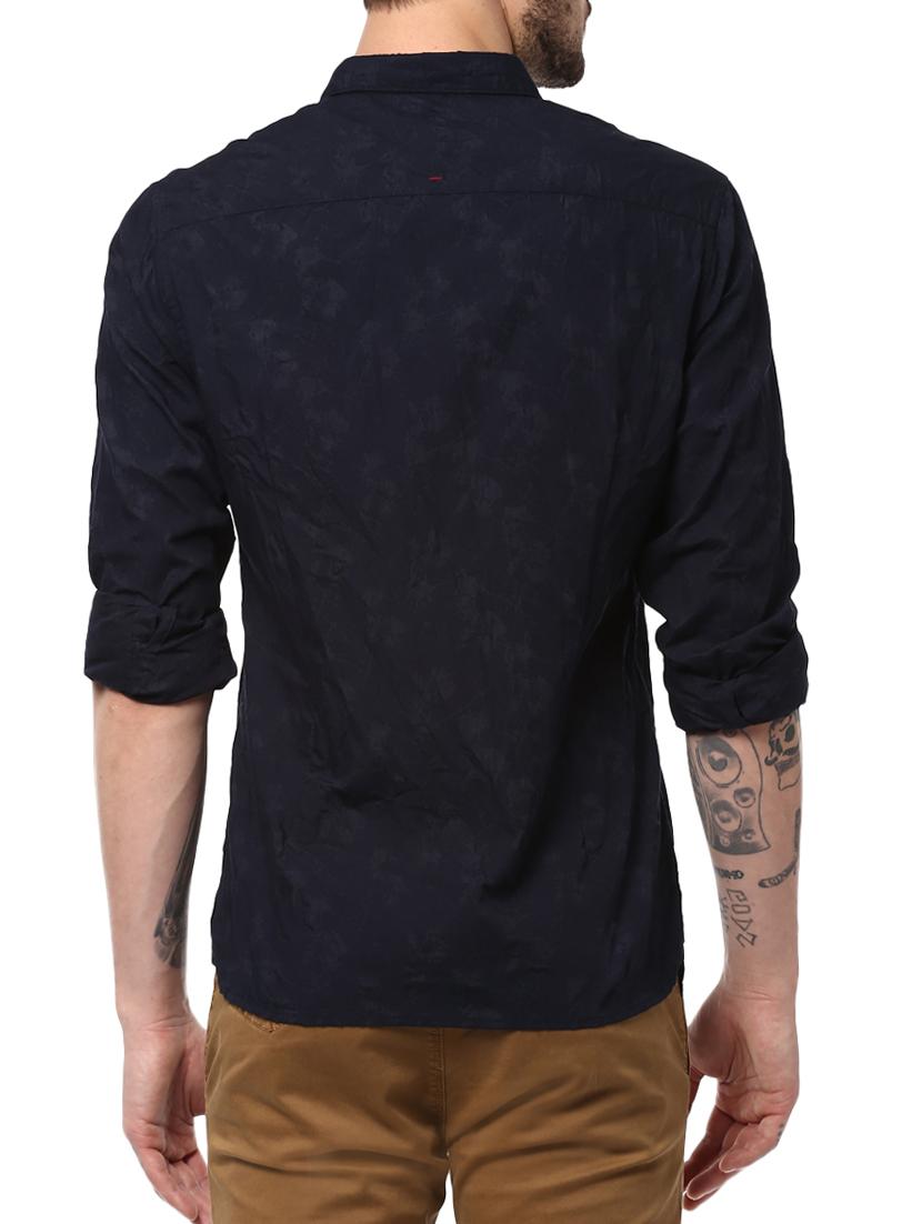 blue cotton casual shirt - 15124626 - Standard Image - 2