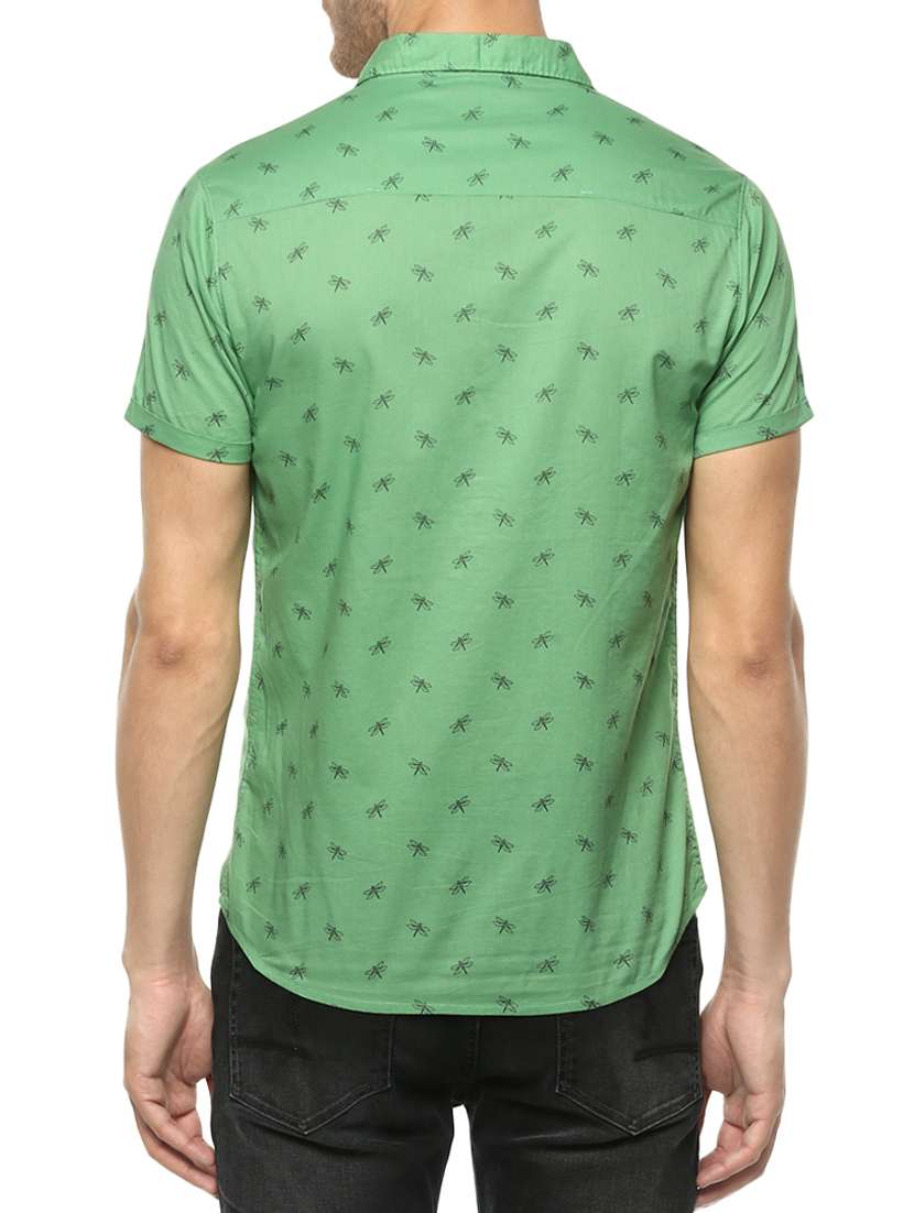 green cotton casual shirt - 15124633 -  Standard Image - 2
