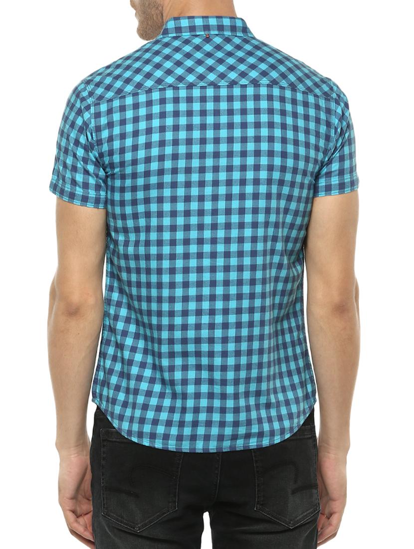 blue cotton casual shirt - 15124635 - Standard Image - 2