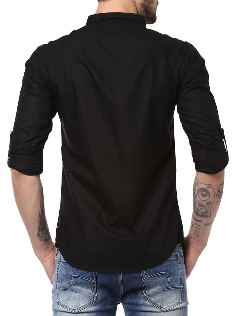 black cotton casual shirt - 15124659 -  Standard Image - 2