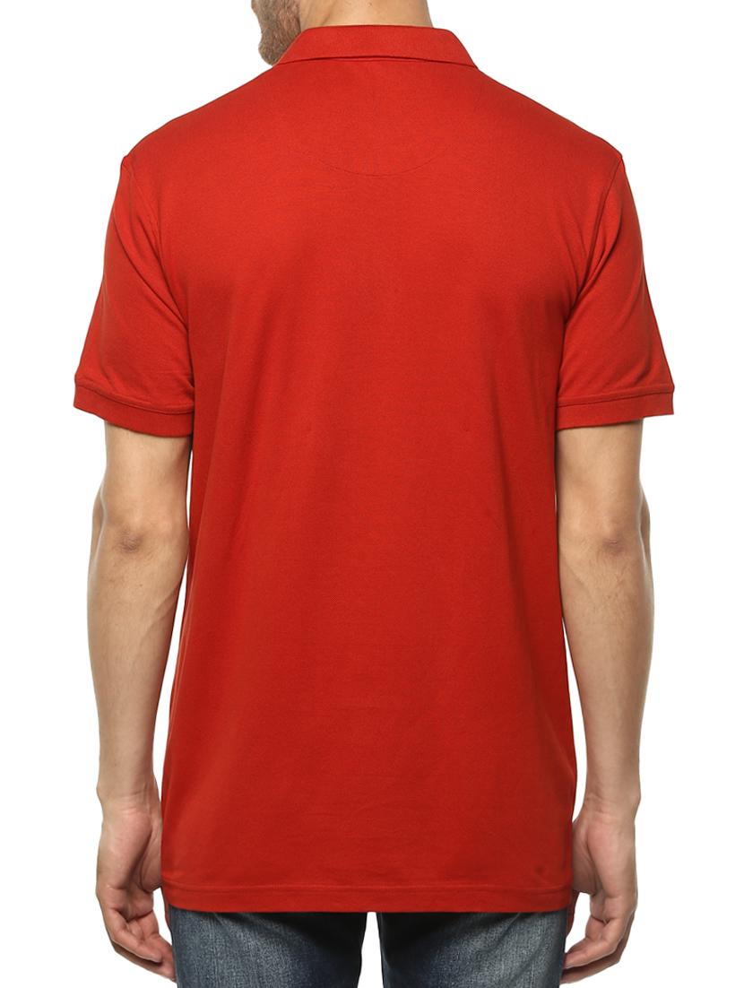 orange cotton chest print t-shirt - 15124758 - Standard Image - 2