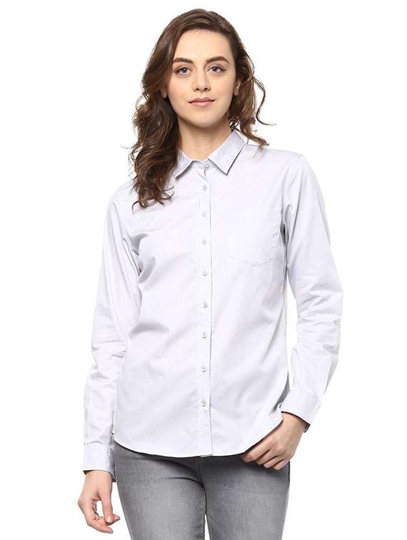 solid grey cotton shirt