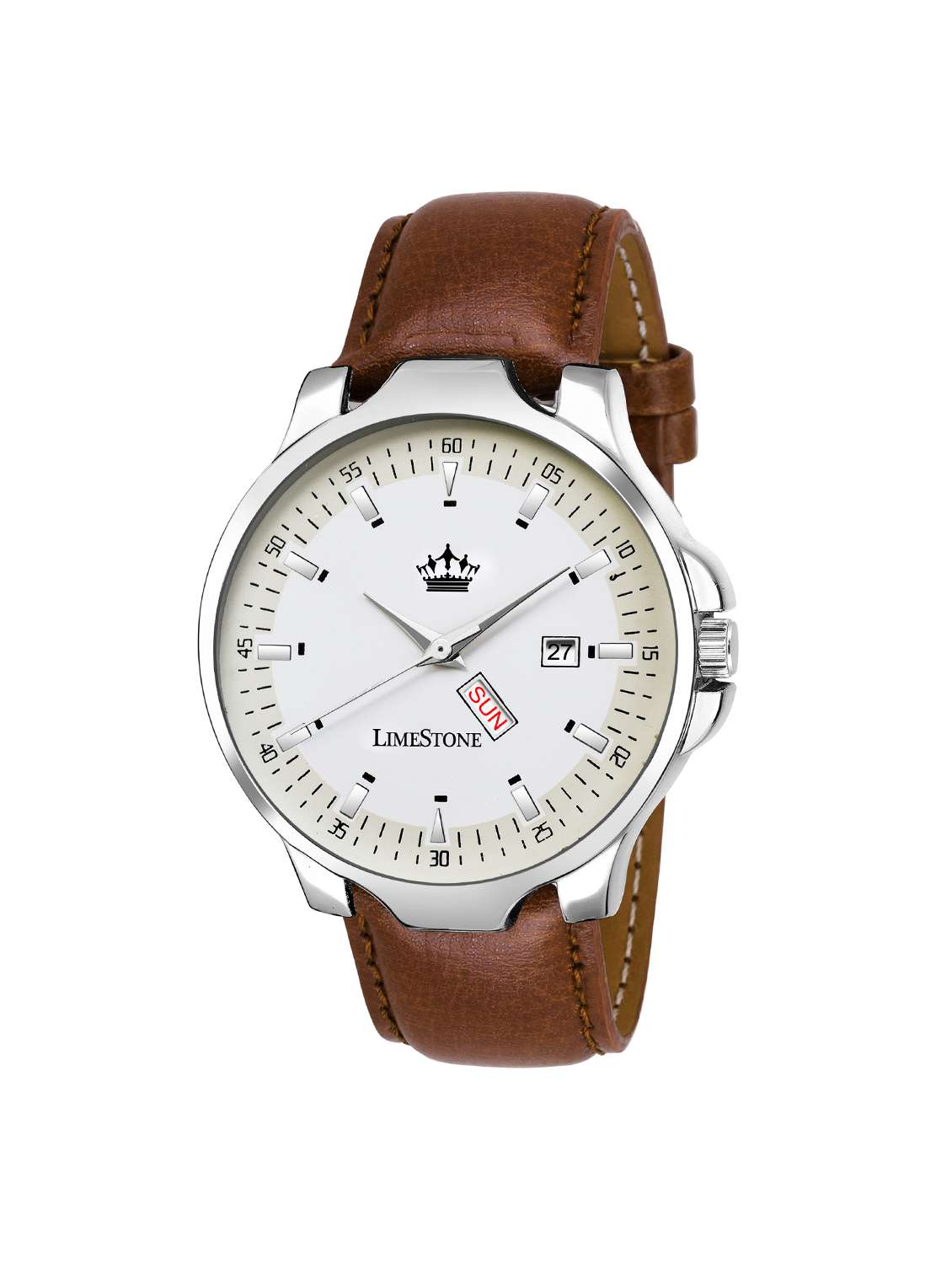 limestone brown avtar day and date functioning analog watch for men/boys - (ls2730)