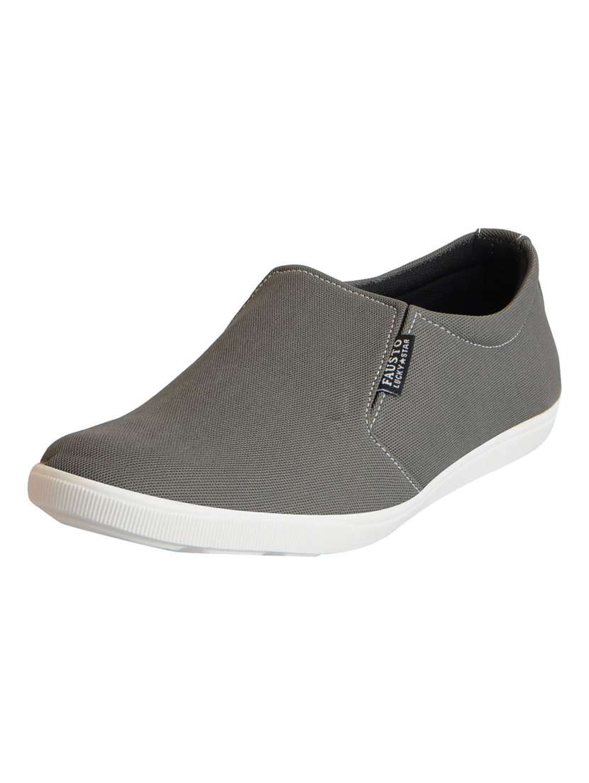 grey canvas casual slipon