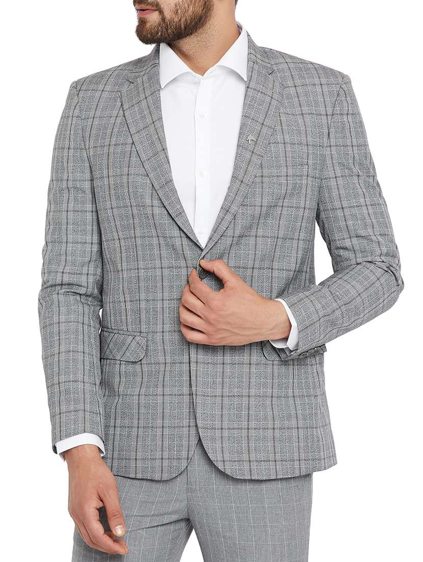 grey wool formal blazer