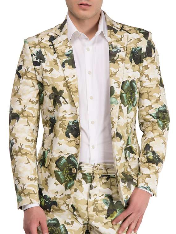 multi colored cotton casual blazer