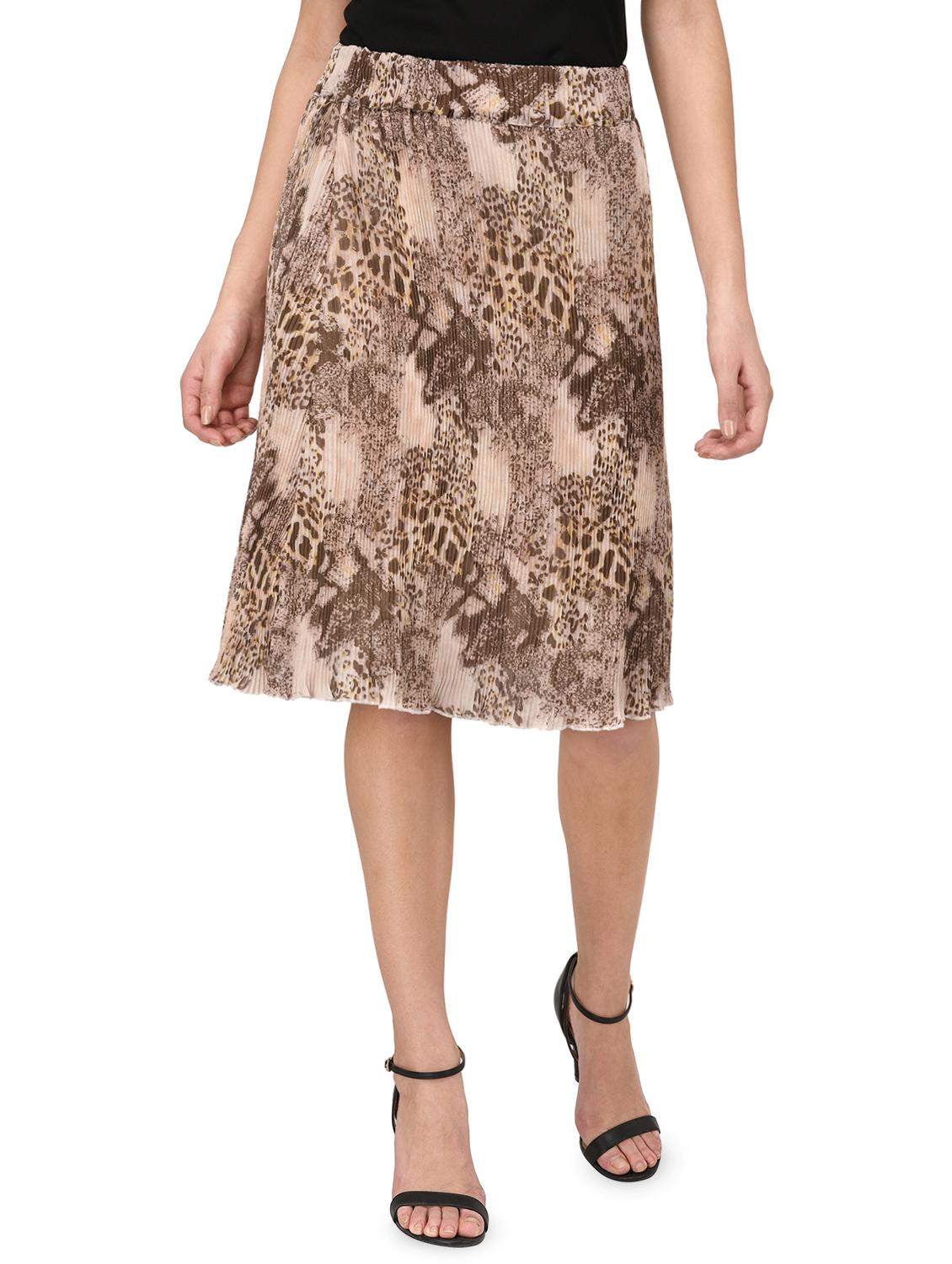 brown animal print a-line skirt - 15128211 - Zoom Image - 0