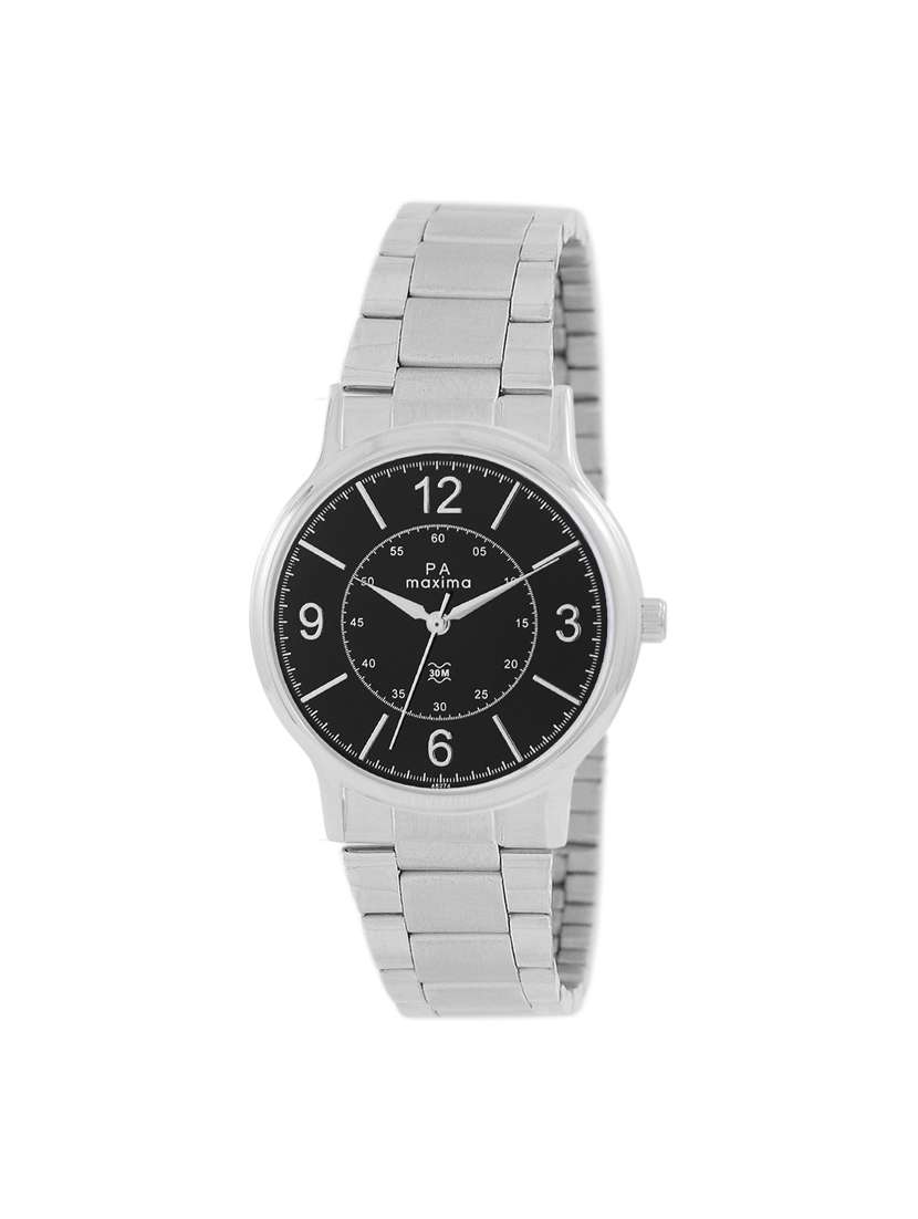 maxima black dial watch for men - 48274cmgi