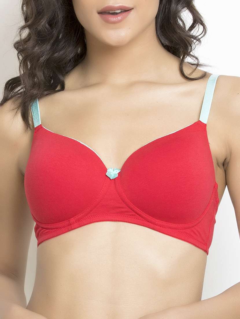 red solid t-shirt bra