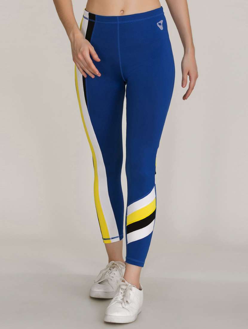 blue printed track pant